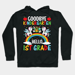 Kids Goodbye Kindergarten Hello 1St Grade Graduation Rainbow Kids Hoodie